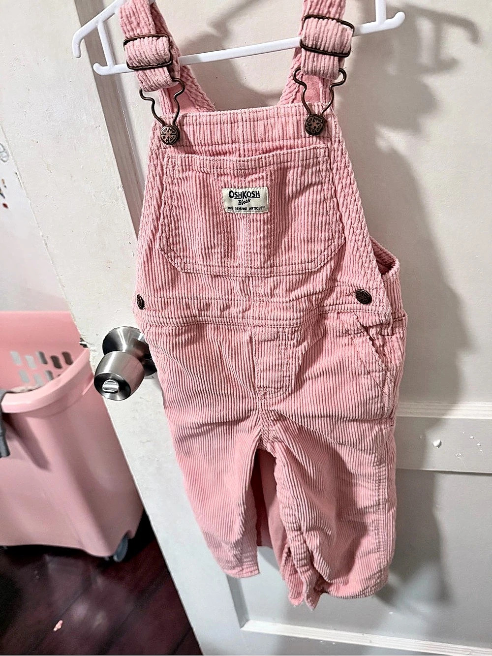 OSH KOSH Pink Striped Overalls Like New
